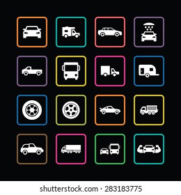 car icons universal set for web and mobile 