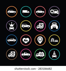 car icons universal set for web and mobile 