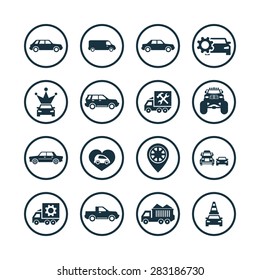 car icons universal set for web and mobile 