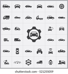 car icons universal set for web and mobile