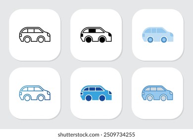 car icons with various design styles