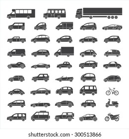 Car icons. Vector illustration.