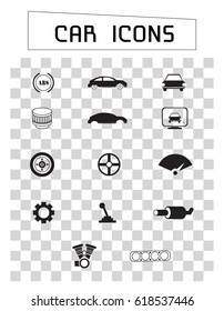Car Icons. Vector Illustration. 