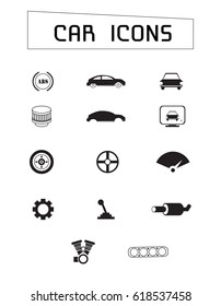Car Icons. Vector Illustration. 