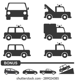 car icons  vector illustration set