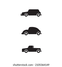 Car icons and vector logo automobiles for travel truck bus and other transport vector signs design illustration