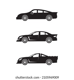 Car icons and vector logo automobiles for travel truck bus and other transport vector signs design illustration