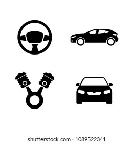car icons vector set on white. Set icons EPS 10 vector. Transparent background.