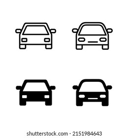 Car Icons Vector. Car Sign And Symbol. Small Sedan