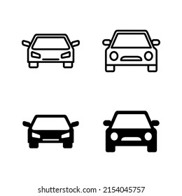 Car Icons Vector. Car Sign And Symbol. Small Sedan