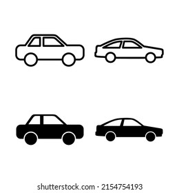 Car Icons Vector. Car Sign And Symbol. Small Sedan