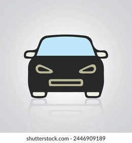 Car icons, vintage cars, unique icons, and a car logo with a silver background, Vector illustration