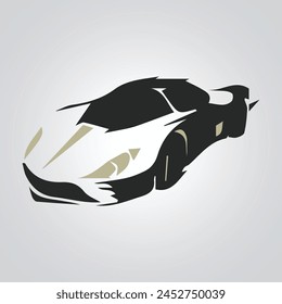 Car icons, vintage cars, unique icons, and a car logo with a silver background, Vector illustration