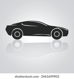 Car icons, vintage cars, unique icons, and a car logo with a silver background, Vector illustration