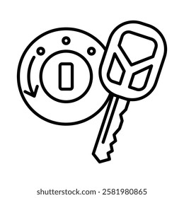 car ignition icon Black and white logo