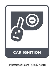 Car Ignition Icon Vector On White Background, Car Ignition Trendy Filled Icons From Car Parts Collection, Car Ignition Simple Element Illustration