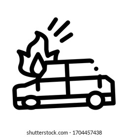 car ignition icon vector. car ignition sign. isolated contour symbol illustration
