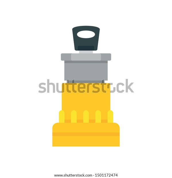 Car ignition lock icon. Flat\
illustration of car ignition lock vector icon for web\
design