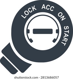 Car Ignition Switch Positions Silhouette Icon