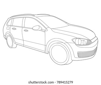 Car illustration, Car Illustration, Auto icon, Sport car, Modern auto, Transportation concept, Line vector, Rent car, Transportation