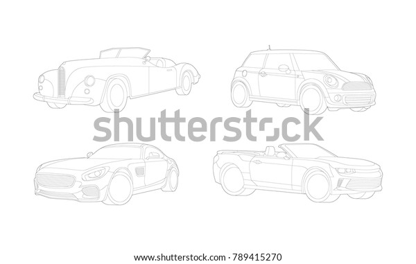 Car illustration, Car Illustration, Auto icon, Sport\
car, Modern auto, Transportation concept, Line vector, Rent car,\
Transportation set