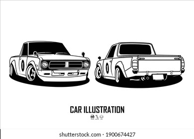 CAR ILLUSTRATION BLACK AND WHITE