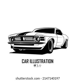 AUTOFAHRZEUGILLUSTRATION SCHWARZ-WEISS