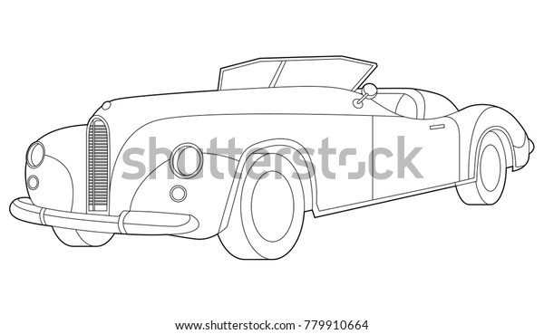 Car Illustration, Classic Vintage car,\
Car icon, Auto isolated, Old school, Rent\
car