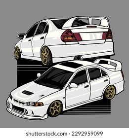 Car Illustration For Conceptual Design. Good for poster, sticker, t shirt print, banner.