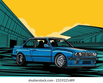 car Illustration For Conceptual Design. Good for poster, sticker, t shirt print