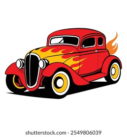 Car Illustration .Detailed Vector Design of a Modern and Classic Vehicle