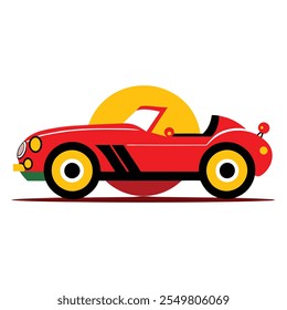 Ilustración del coche. Diseño detallado del Vector de un vehículo moderno y clásico