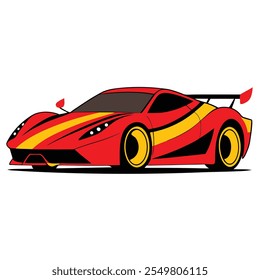 Car Illustration .Detailed Vector Design of a Modern and Classic Vehicle
