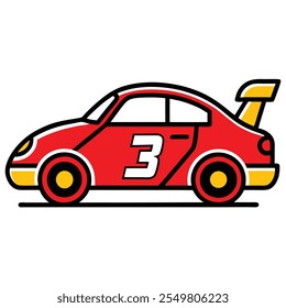 Car Illustration .Detailed Vector Design of a Modern and Classic Vehicle