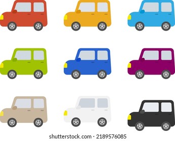 Conjunto de variación de icono de ilustración de coche