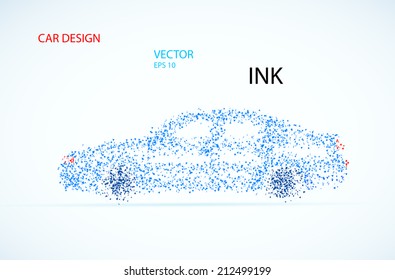 ilustración de coche, diseño de tinta fácil de editar