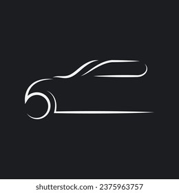 car illustration line icon vector element design template