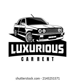 car illustration logo design concept vector	