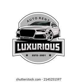 car illustration logo design concept vector	