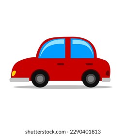 car illustration in red color for children's book