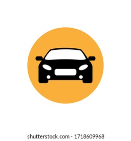 car illustration seen from the front, for the vehicle icon or symbol