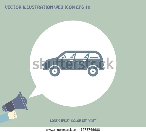 Car illustration. Travel by car. Motor transport,\
vector icon.