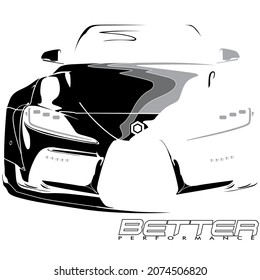 Car illustration with typography for any design purposes