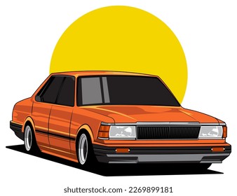 car illustration vector design for 90s vehicle image graphic
