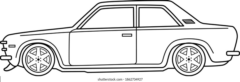 car illustration vector drawing line 