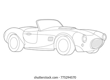 Car illustration, Vector car, Line art, Technology concept, Speed car, Retro Transportation, Line art, Vintage automobile, Car icon
