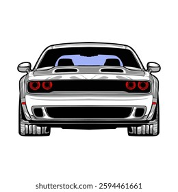 Car Illustrator Vector Front View