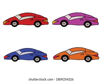 car ilustration painting. Colorful car painting
