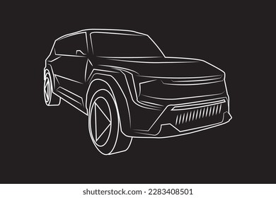 Car image with lines and black background