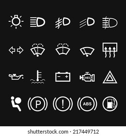 Car Indicator Icons Vector Illustration Stock Vector (Royalty Free ...